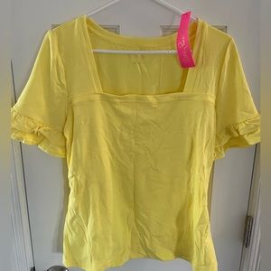 Lilly Pulitzer Calla Yellow Fitz Top
